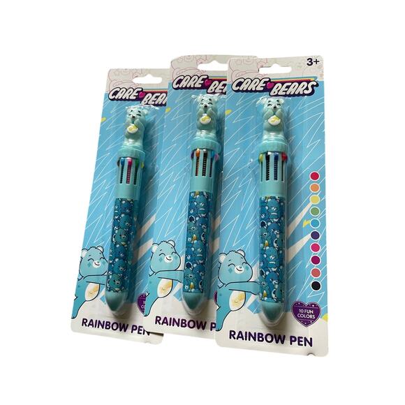 Care Bear 10 Color Rainbow Pen Wish Bear Topper New in Package set of 3 - Picture 6 of 6